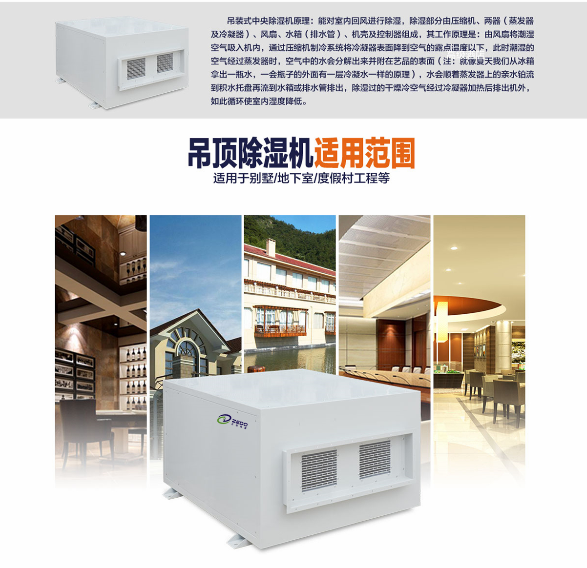 吊裝中央除濕機